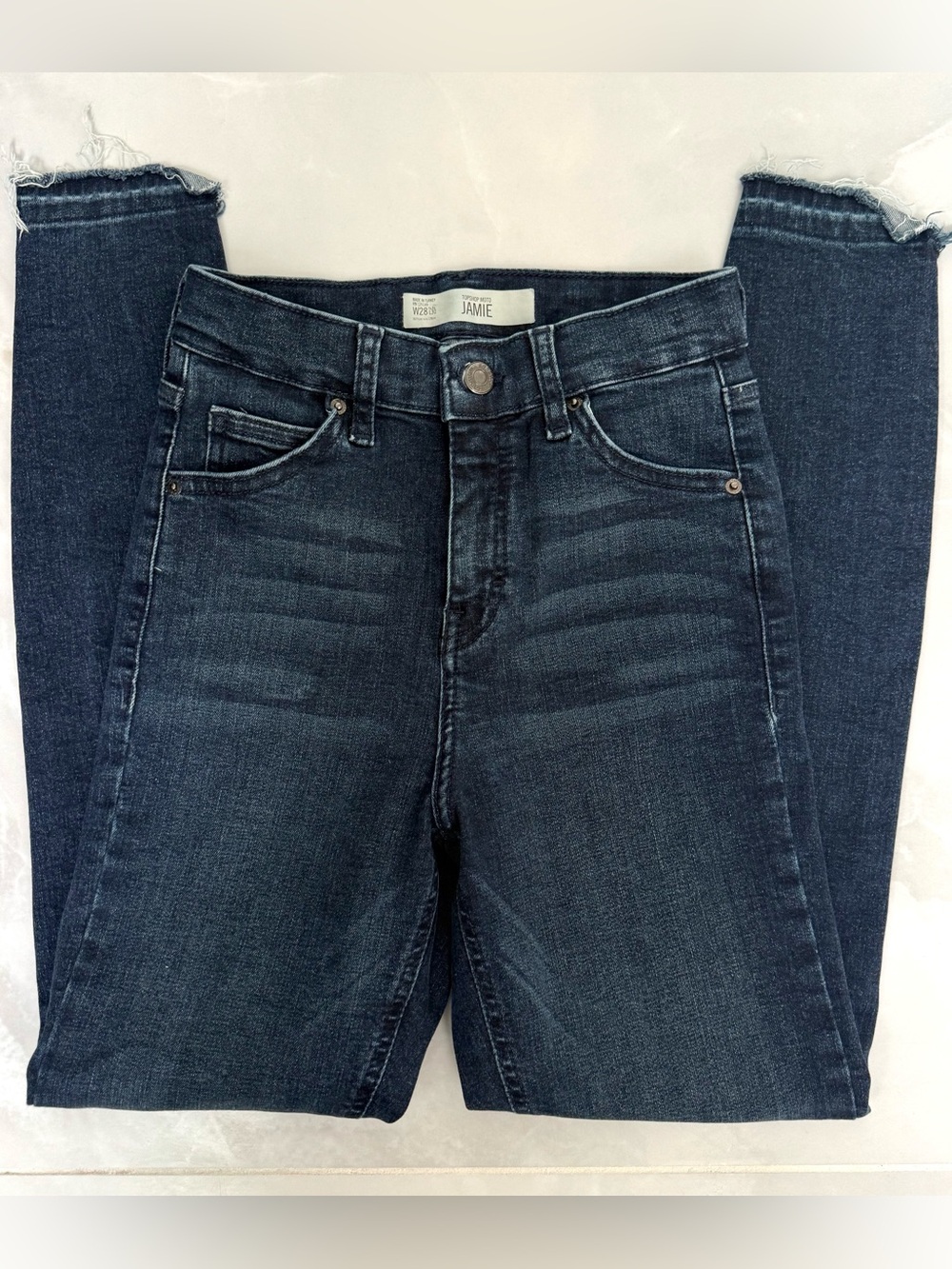 Topshop Moto Jamie jagged hem skinny jeans